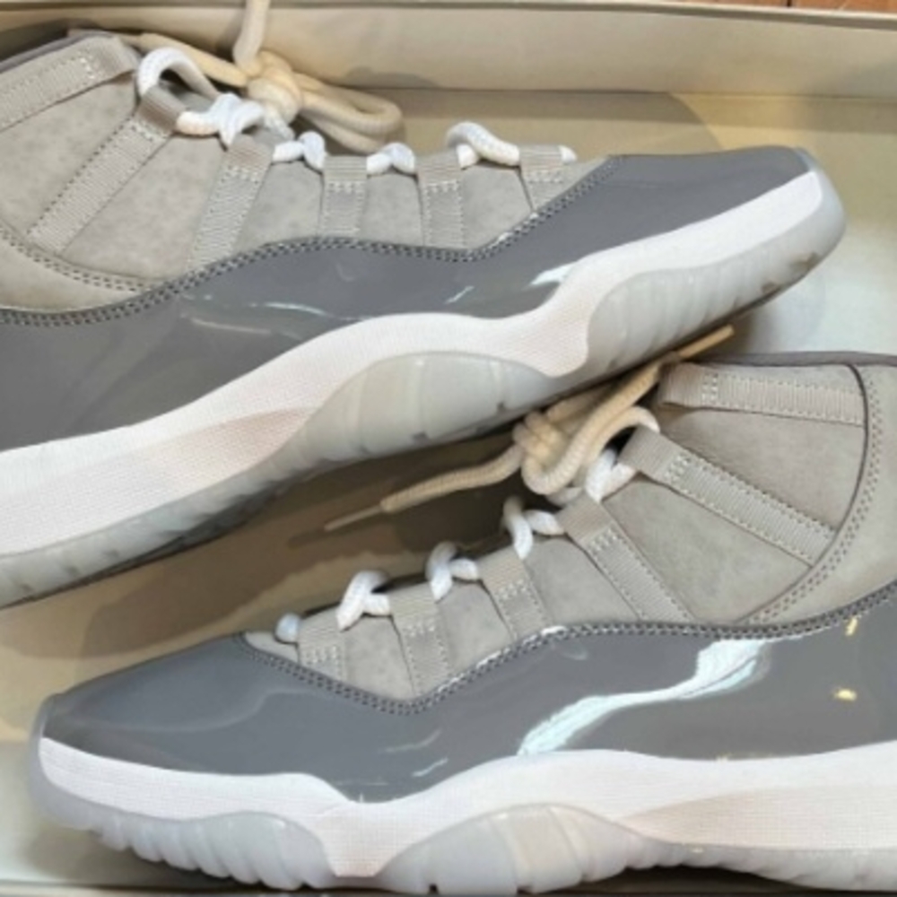Gray and White High-Top Sneakers